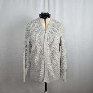 Universal Thread Honeycomb Cable Knit Cardigan Women's L Beige Open Front